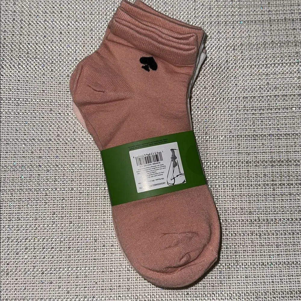 kate spade 6 pairs White Pink Mauve Quarter Cotton Blend Socks